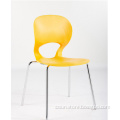 Simple style low cost design metal leg dinining room decorative plastic chair
